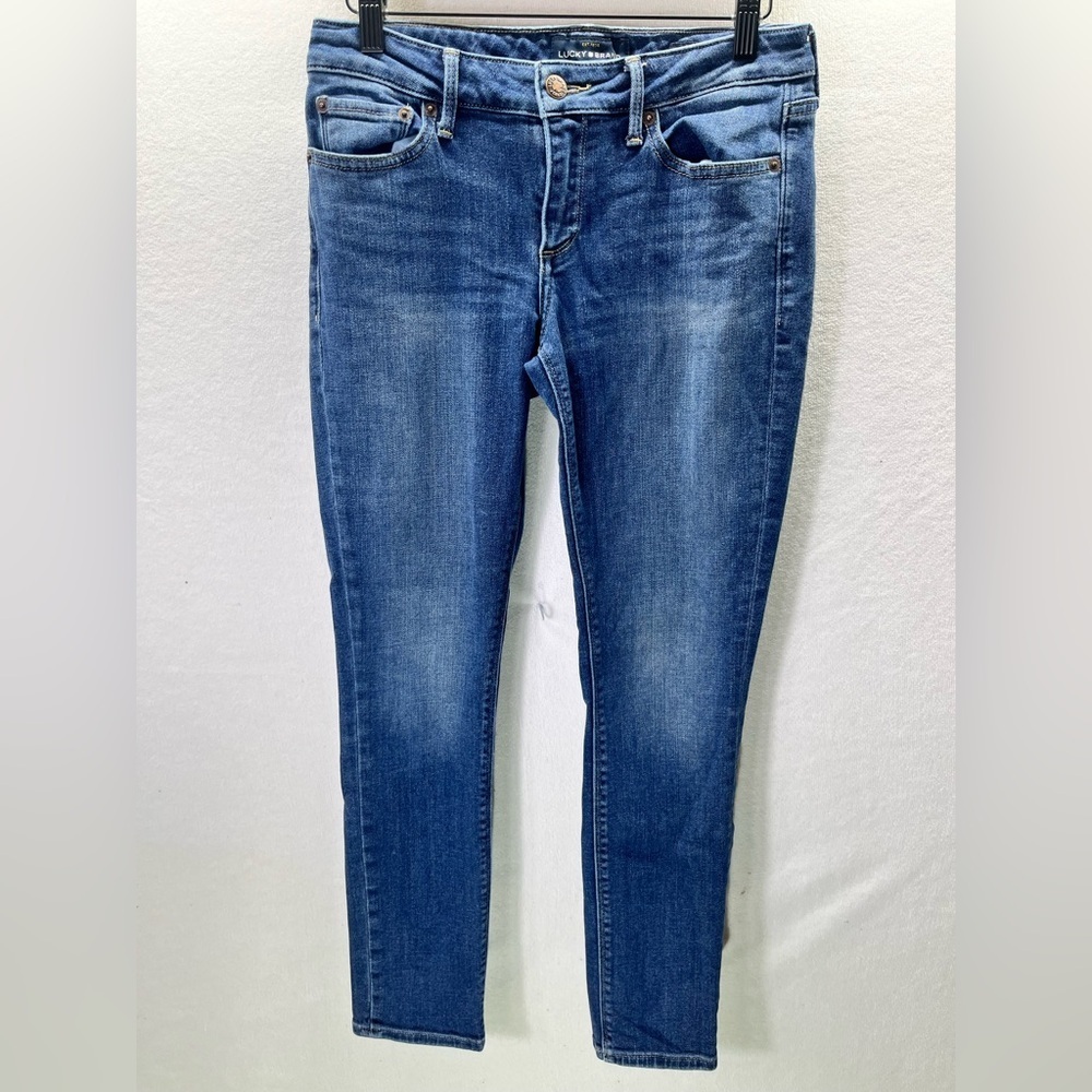 Lucky Brand Lolita Skinny Jeans Womens 4/27 Blue Denim Stretch Comfy Cute 1972‎
